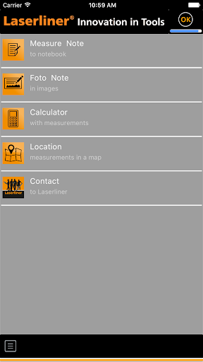 Android application Laserliner MeasureNote screenshort