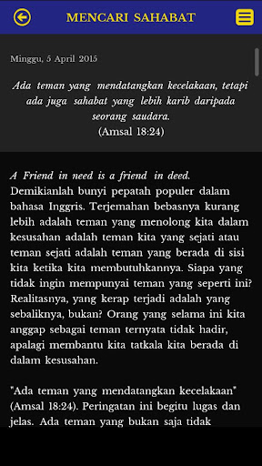 Android application Amsal Hari Ini screenshort