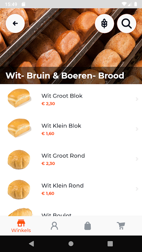 Android application Bakkerij Laurens screenshort