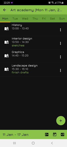 Schedules Screen 2