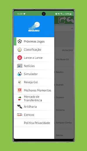 Android application Tabela & Jogos Brasileirão B screenshort