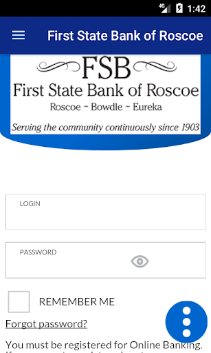 Android application First State Bank of Roscoe screenshort
