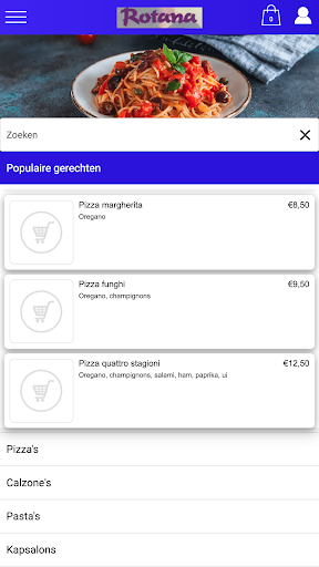Android application Pizzaservice Rotana screenshort