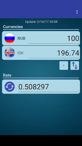 Android application Russian Ruble x Iceland Krona screenshort
