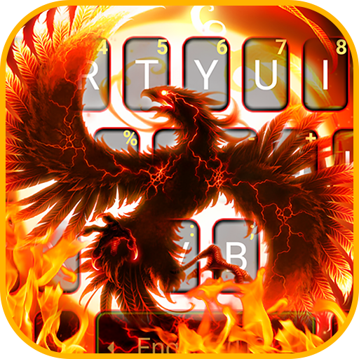 Flaming Fire Phoenix Keyboard logo