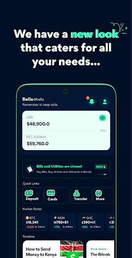 Android application Bitnob screenshort