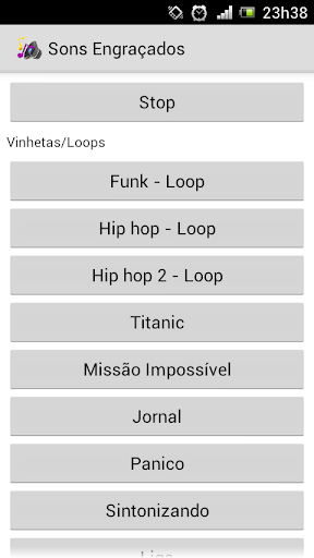 Android application Sons Engraçados screenshort