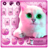 Cute Kitty Pink Bow Keyboard icon