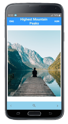 Android application Highest Mountain Peaks screenshort