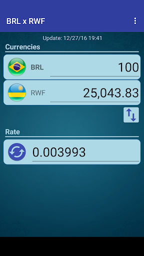 Android application Brazil Real x Rwanda Franc screenshort
