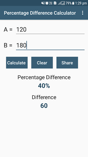 Percentage Difference Calculat