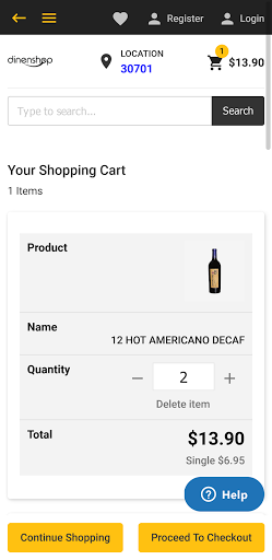 DinenShop Screen 2