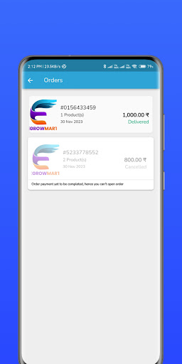 EgrowMart Driver App Screen 3