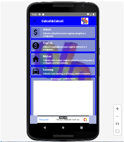 Android application Calcoli&Calcoli screenshort