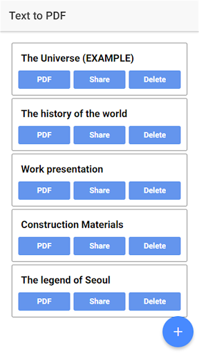 Android application Convert Text to PDF screenshort