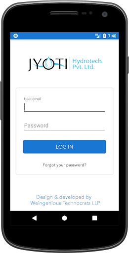 Android application Jyoti Hydrotech Pvt Ltd. screenshort