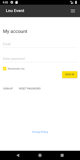 Android application Lnu Event screenshort