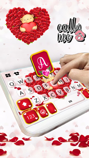 Teddy Roses Love Keyboard Back Screen 2