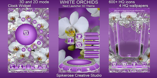 White Orchids 3D Next Launcher Screen 2