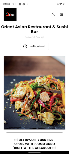 Android application Orient Asian Restaurant screenshort