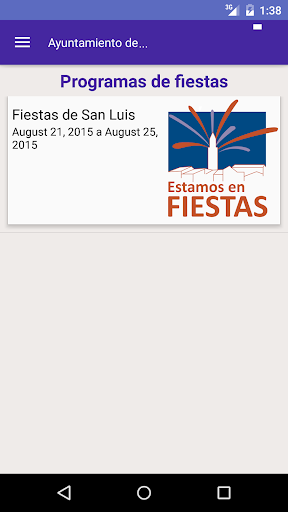 Android application Estamos en Fiestas screenshort