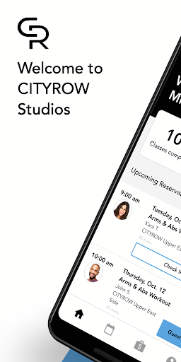 Android application CITYROW Studios: group fitness screenshort