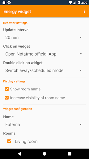 Netatmo energy widget Screen 3