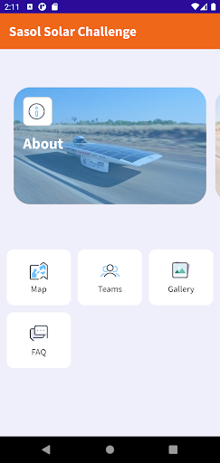 Android application Sasol Solar Challenge screenshort