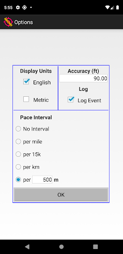 gpsMeasure Screen 2
