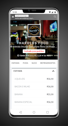 Android application Harolds Food screenshort