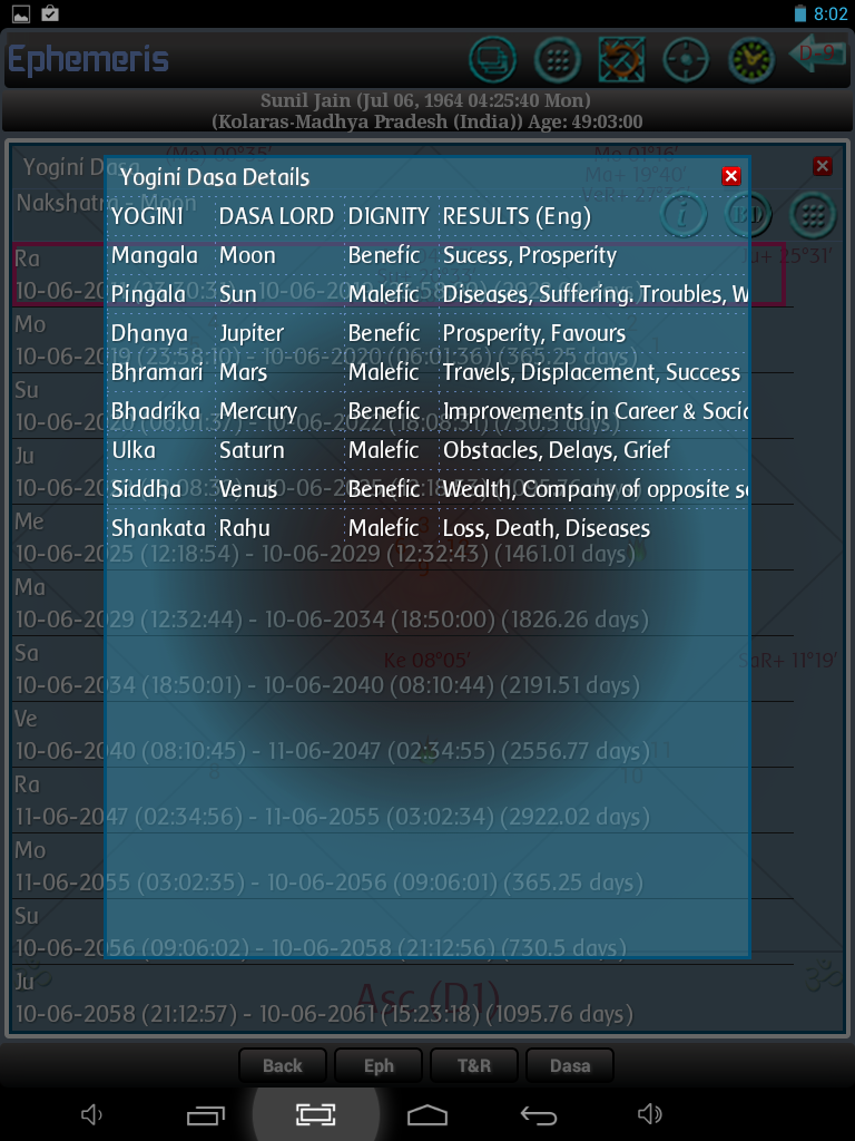 Ephemeris, Astrology Software Screenshot 6 Ephemeris, Astrology Software Screenshot 6