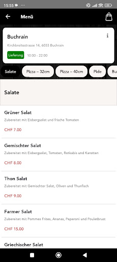 Android application Pizzeria Bueri screenshort