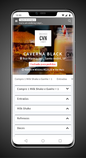 Android application Caverna Black Burger screenshort