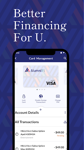 Android application AlumniFi screenshort
