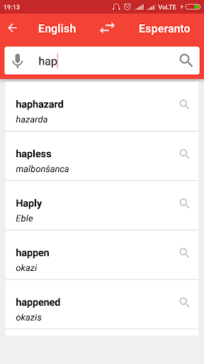 Android application English To Esperanto Dictionar screenshort