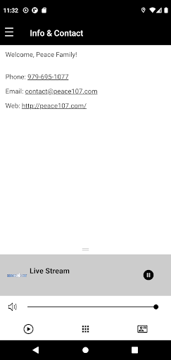 Android application Peace 107:7 screenshort