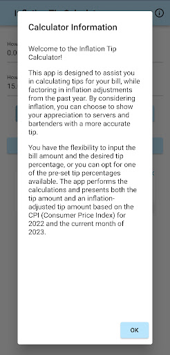 Inflation Tip Calculator Screen 3