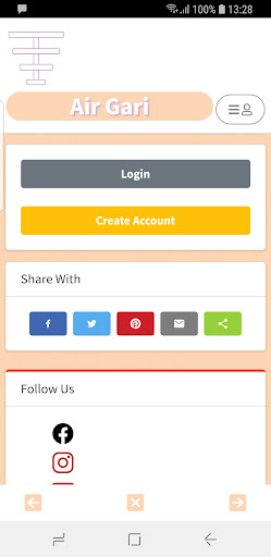 Android application Air Gari screenshort