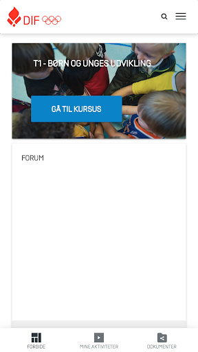 Android application Idrættens E-læring screenshort