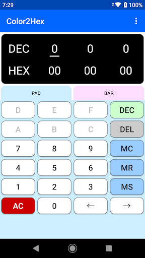 Android application Color2Hex screenshort