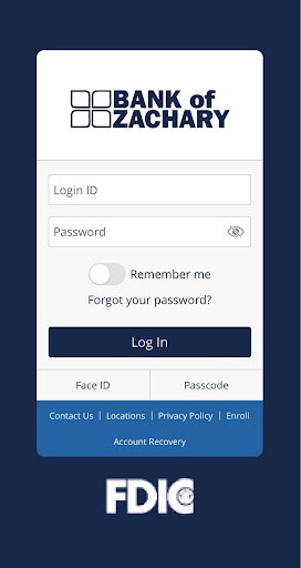 Android application Bank of Zachary Mobile Plus screenshort