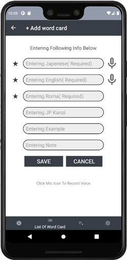 Japanese word card Japanese l