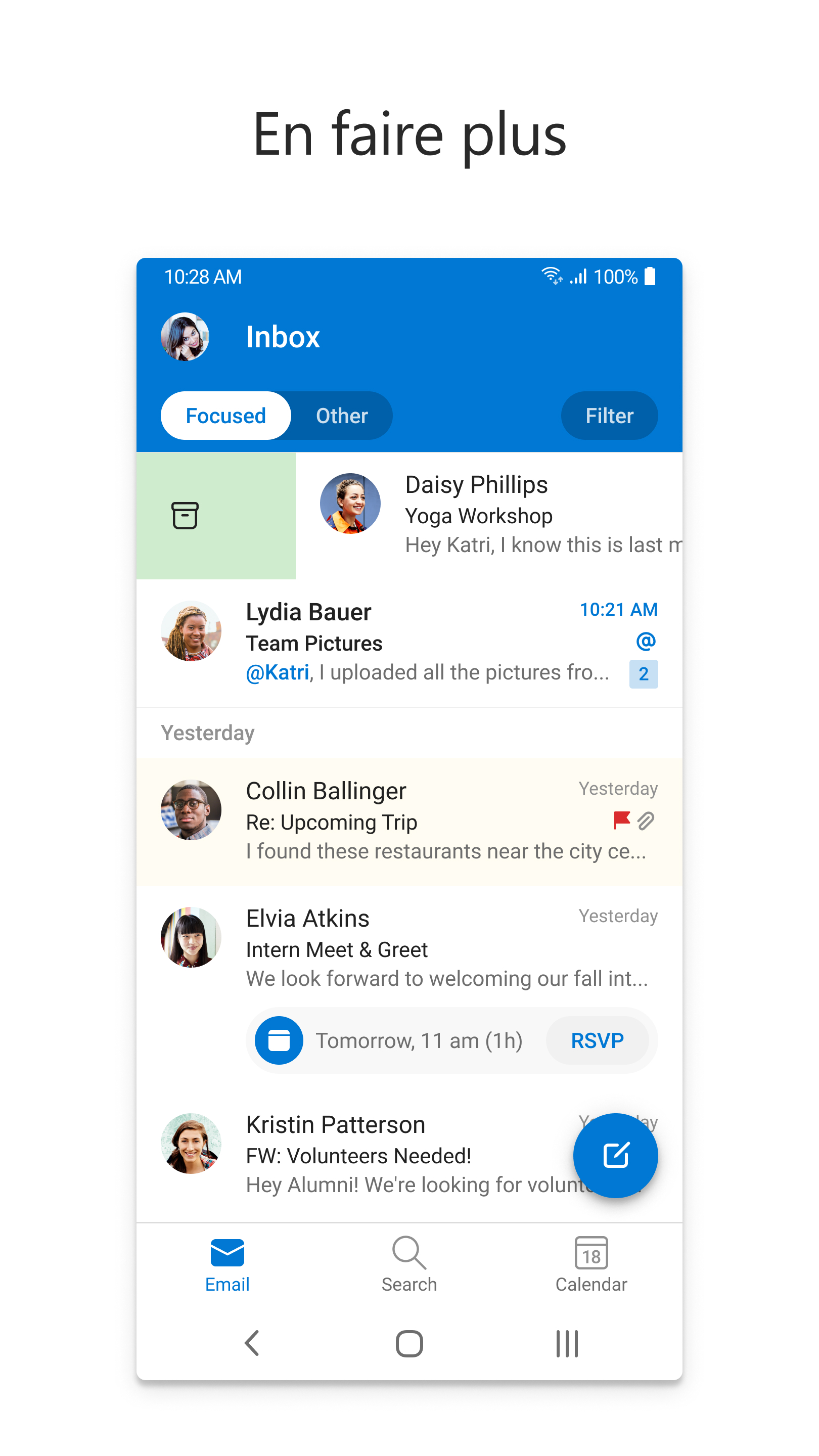Android application Microsoft Outlook screenshort