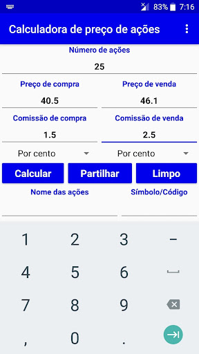 Visualização do aplicativo