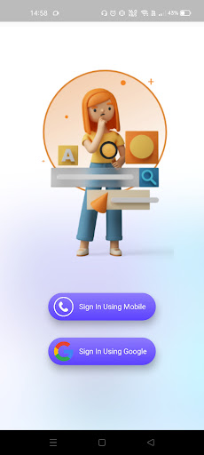 Android application CHALKIE for LEARNERS - Concept screenshort