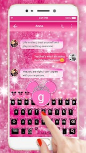 Pink Cute Minny Bowknot Keyboard Theme For PC installation