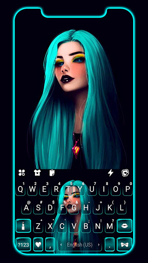 Android application Gothic Neon Girl Keyboard Back screenshort