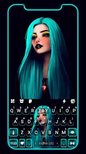 Gothic Neon Girl Tastaturhinte