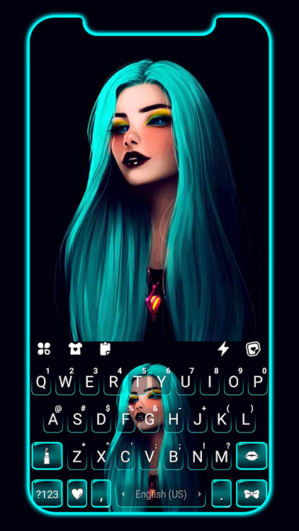 Gothic Neon Girl Keyboard Back - 8.3.0_0201 - (Android)