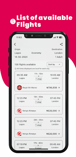 CELOT: Flight Deals & Booking Screen 2